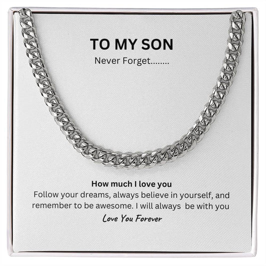 To My Son Never Forget | Cuban Link Necklace